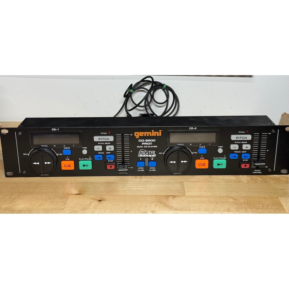 Gemini CD-9500 Pro II Dual CD Player Remote Control Unit Rack Mount DJ Black‎